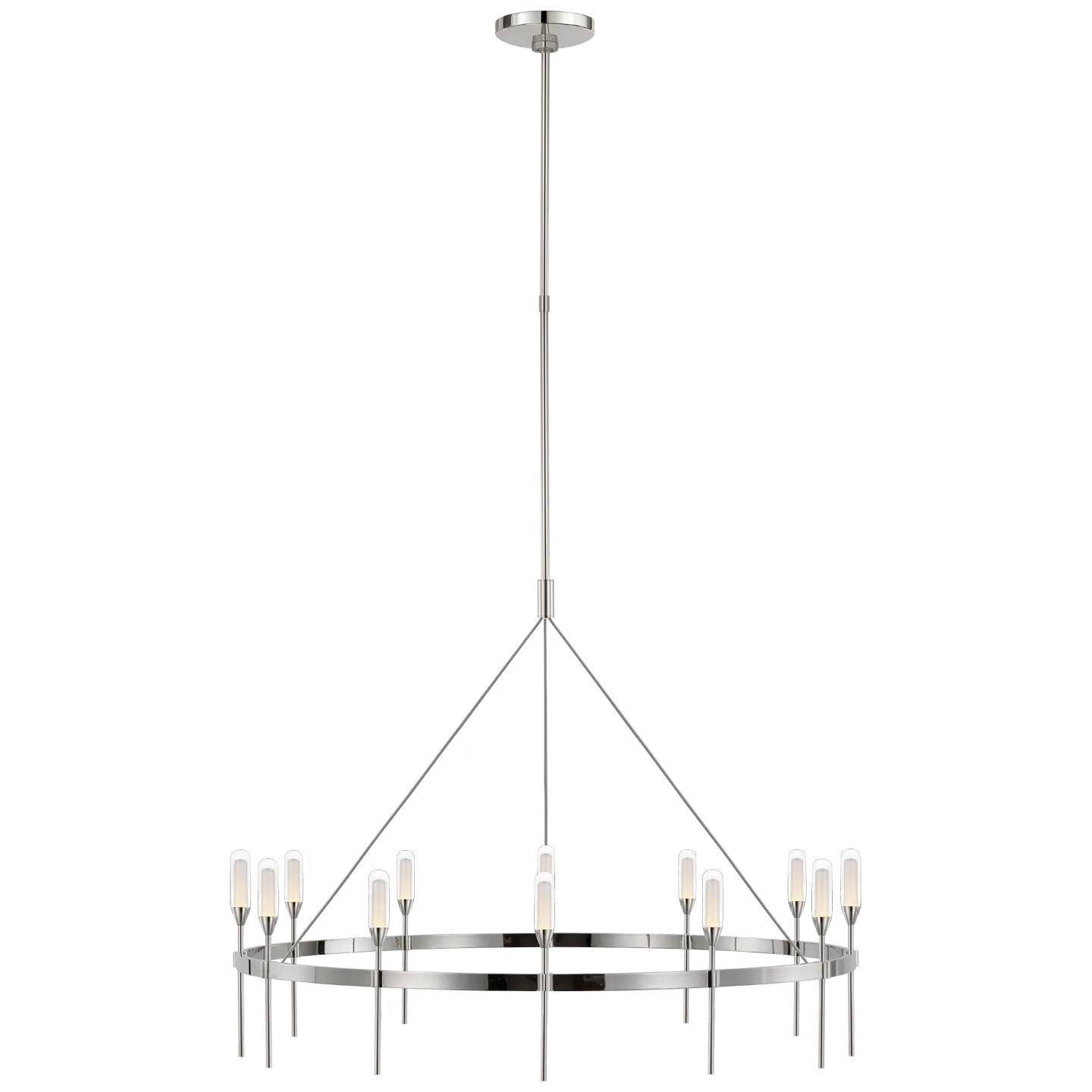 Overture XL Ring Chandelier in Polished Nickel with Clear Glass
