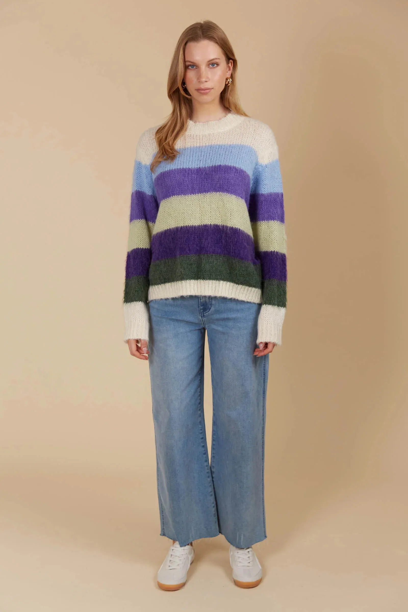 Pallas Stripe Jumper - Violet