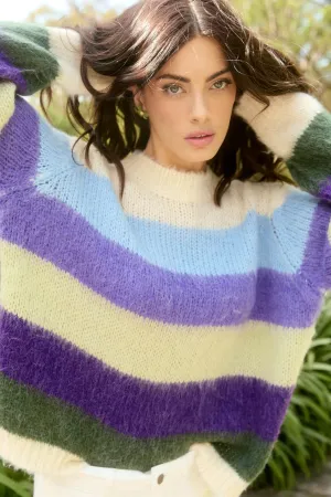 Pallas Stripe Jumper - Violet