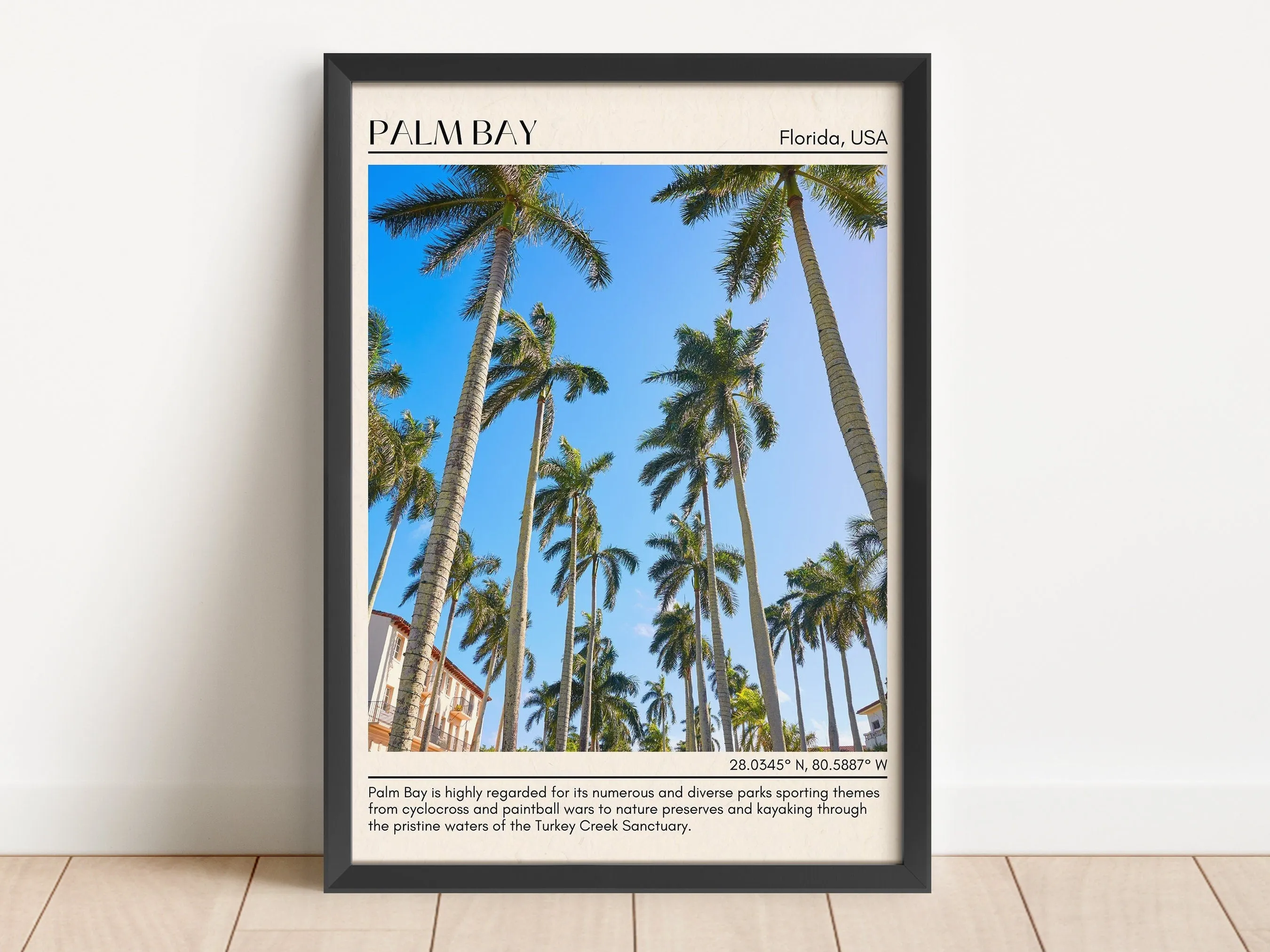 Palm Bay Minimal Wall Art, Florida, USA