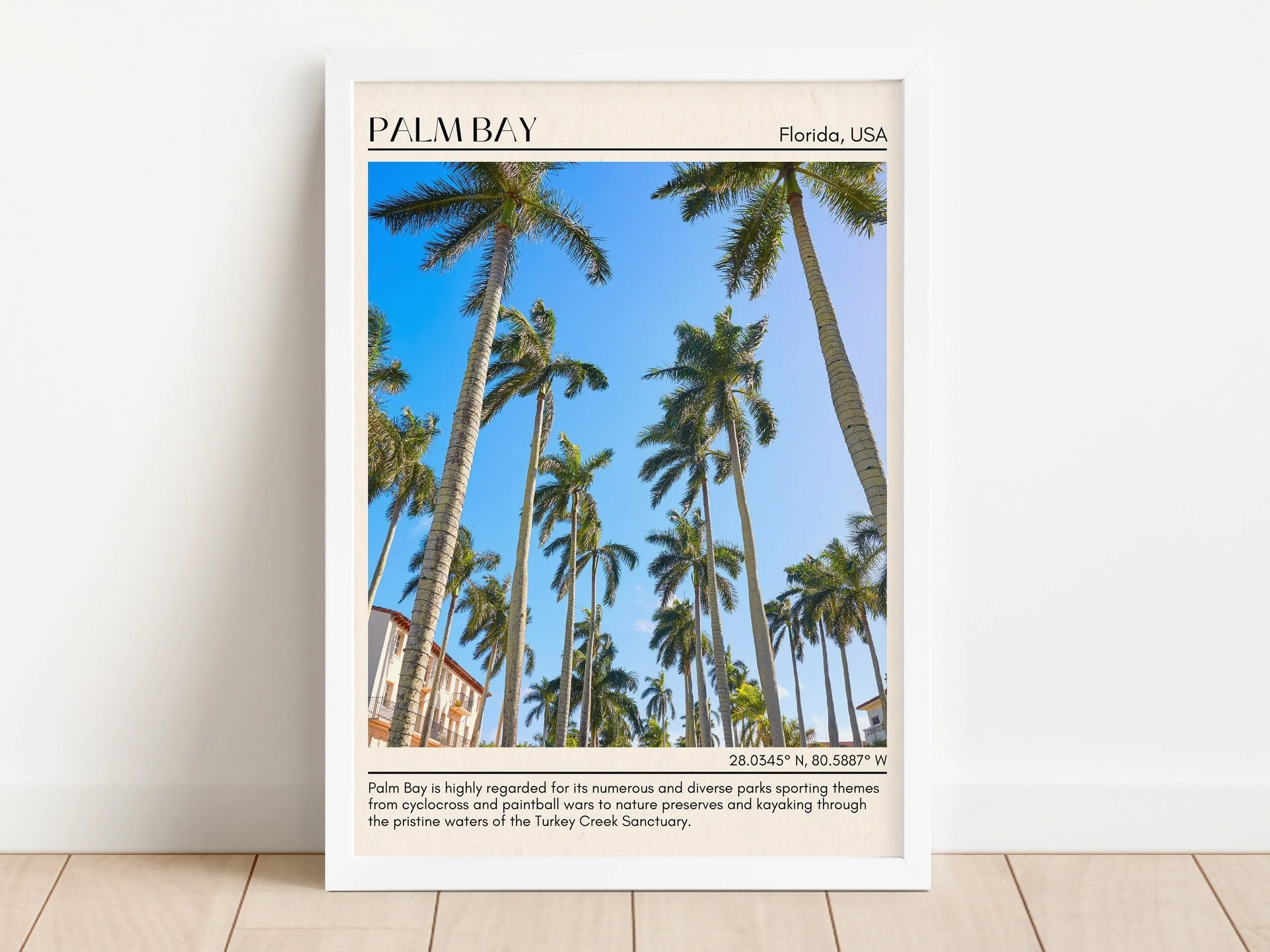 Palm Bay Minimal Wall Art, Florida, USA