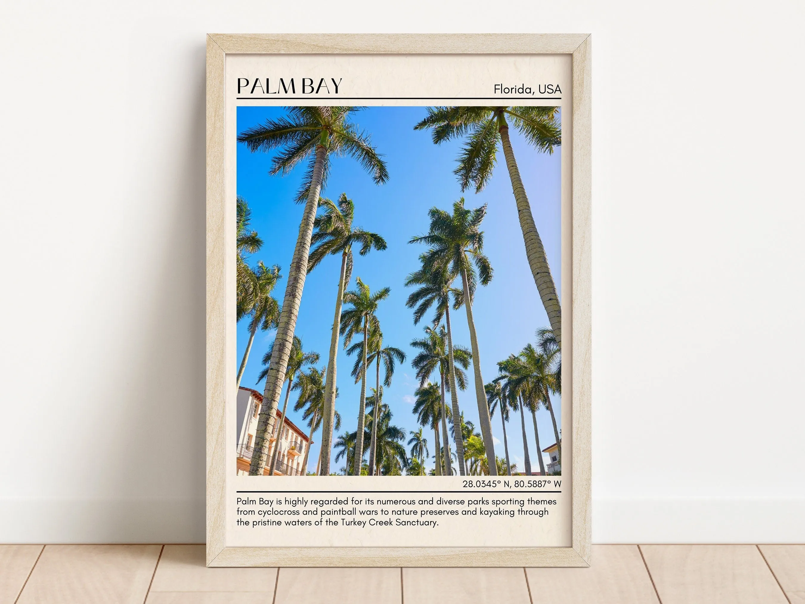 Palm Bay Minimal Wall Art, Florida, USA