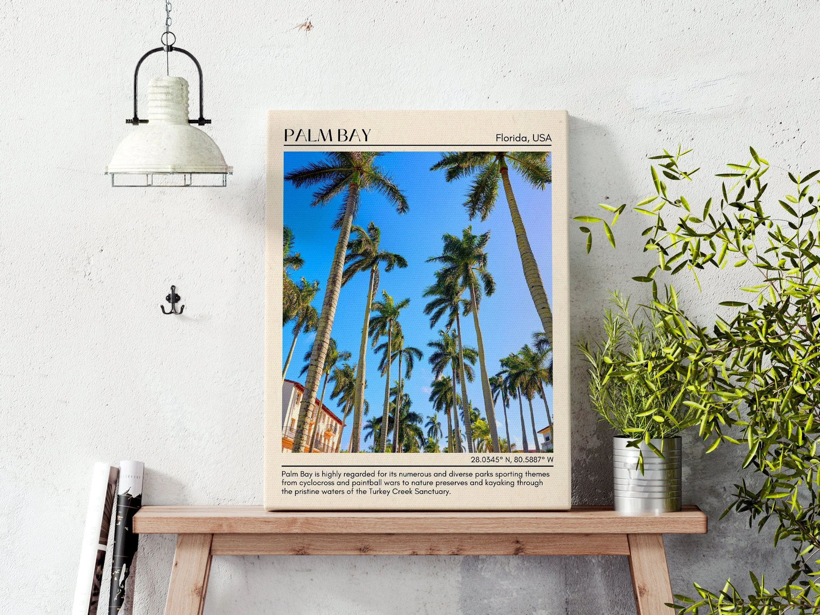 Palm Bay Minimal Wall Art, Florida, USA