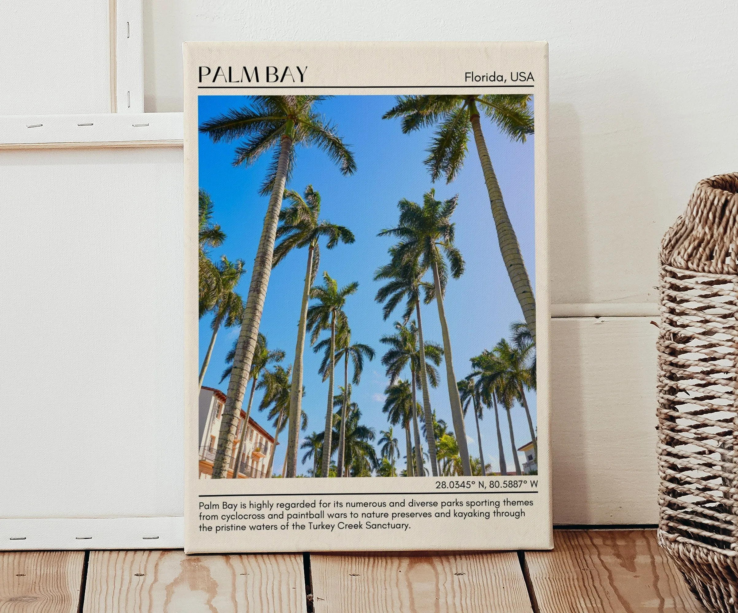 Palm Bay Minimal Wall Art, Florida, USA