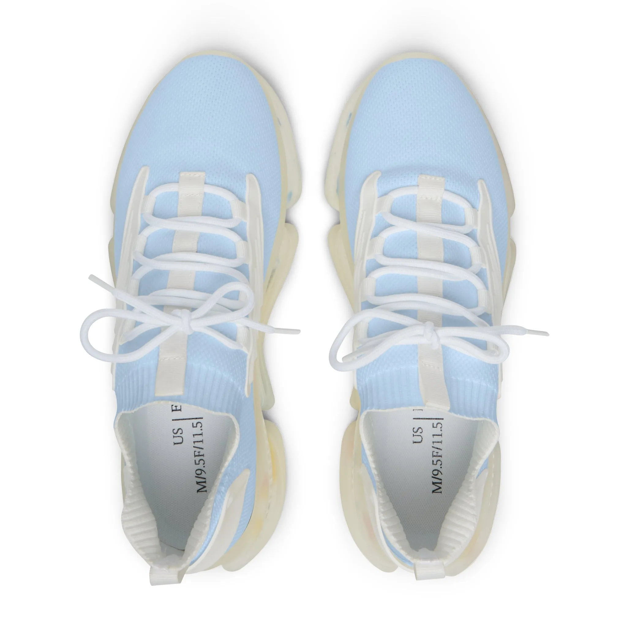 Pastel Blue Men's Breathable Mesh Sneakers - Stylish Athletic Footwear - Margo Makaroff - Personalization Available