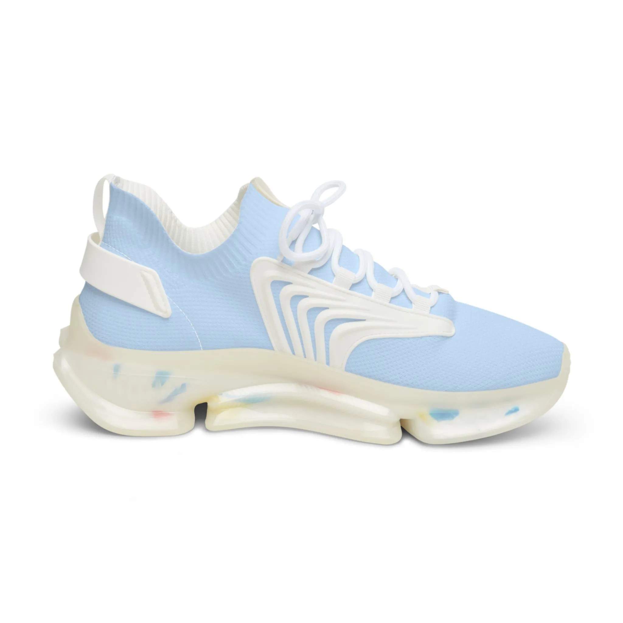 Pastel Blue Men's Breathable Mesh Sneakers - Stylish Athletic Footwear - Margo Makaroff - Personalization Available