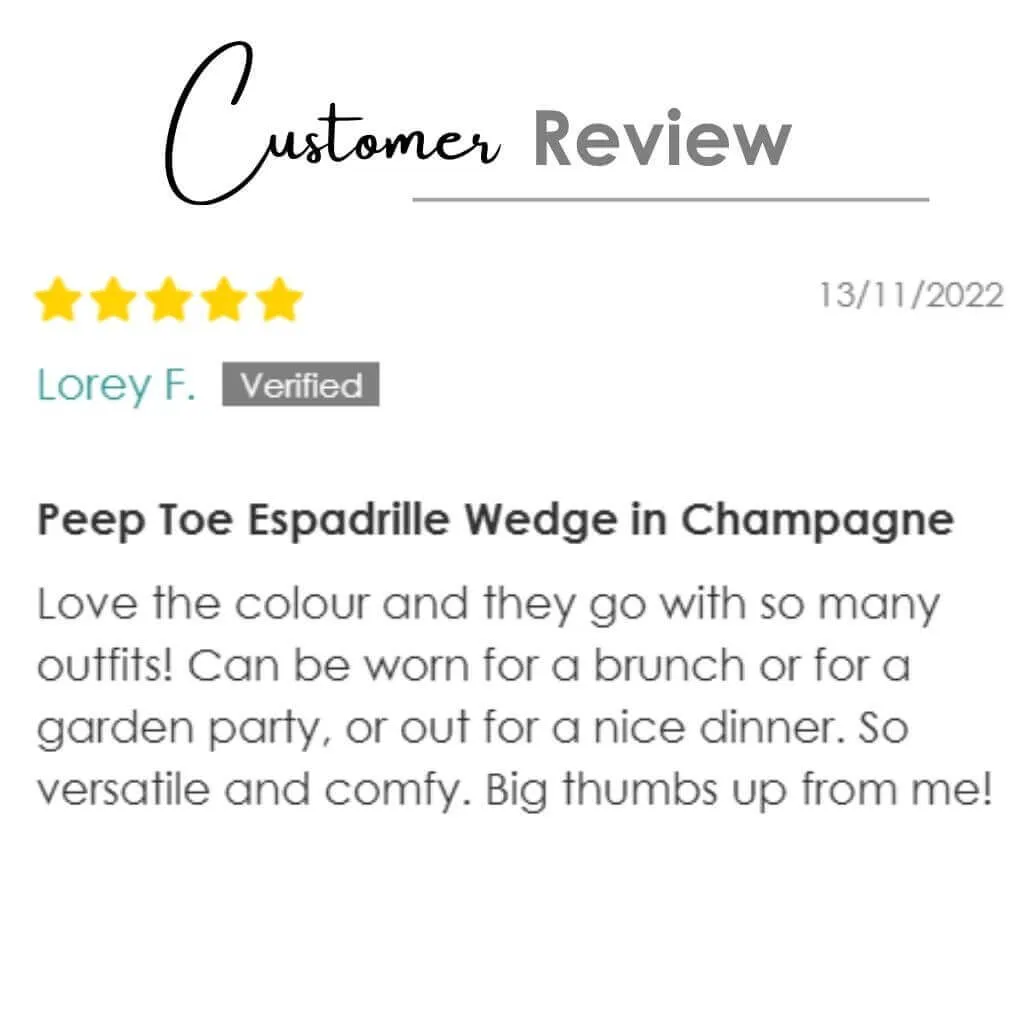 Peep Toe Espadrille Wedge in Champagne