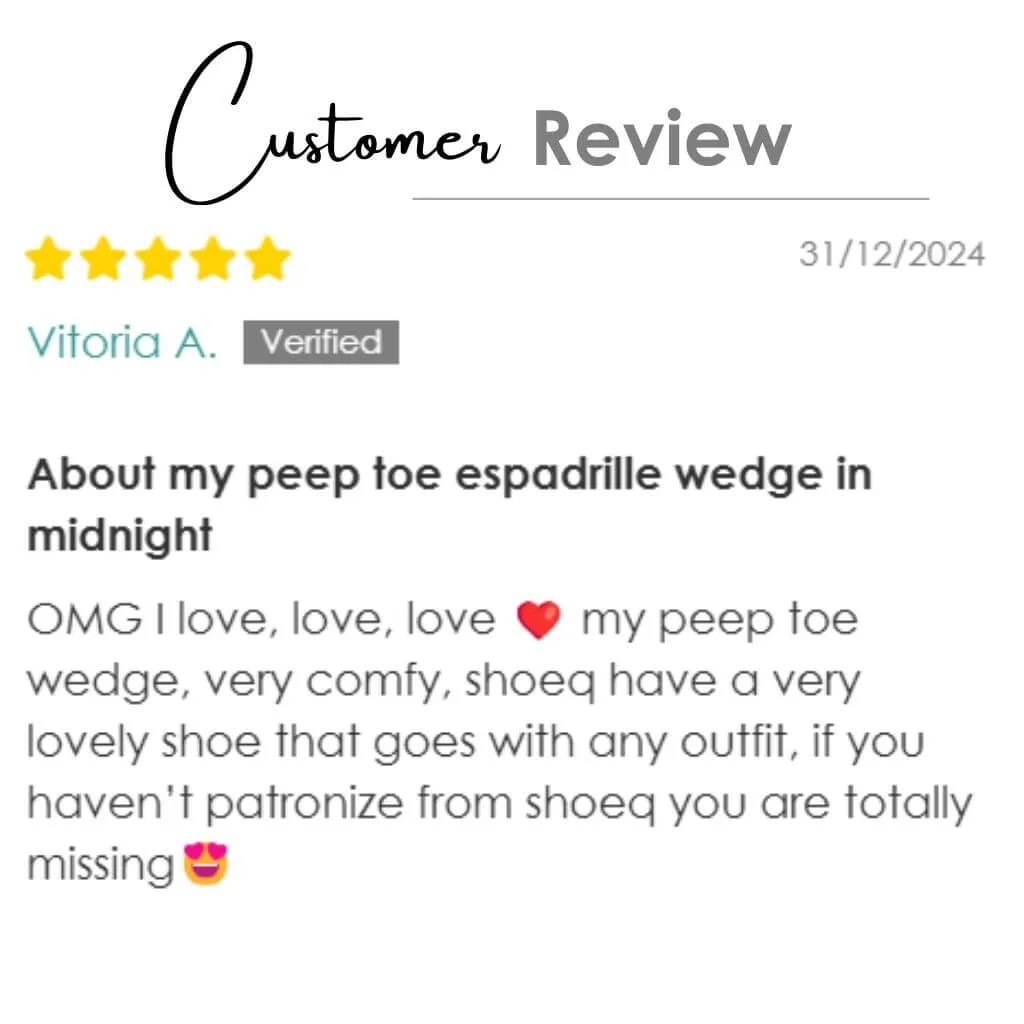Peep Toe Espadrille Wedge in Midnight
