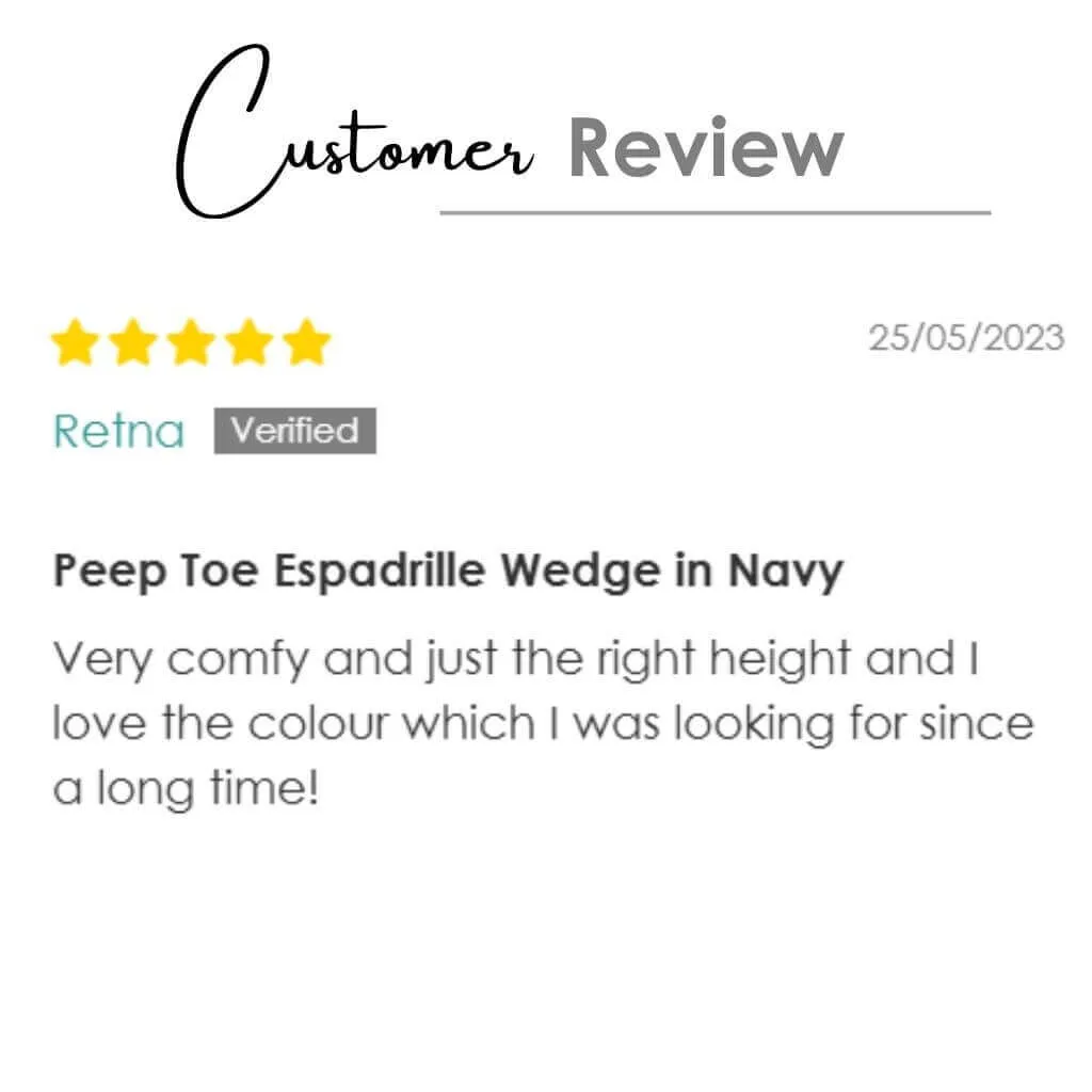 Peep Toe Espadrille Wedge in Navy