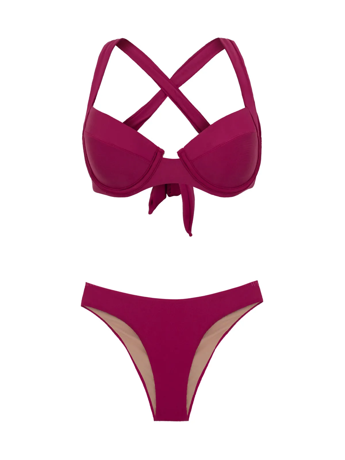 Perla Halter-Basic Ruched Bikini