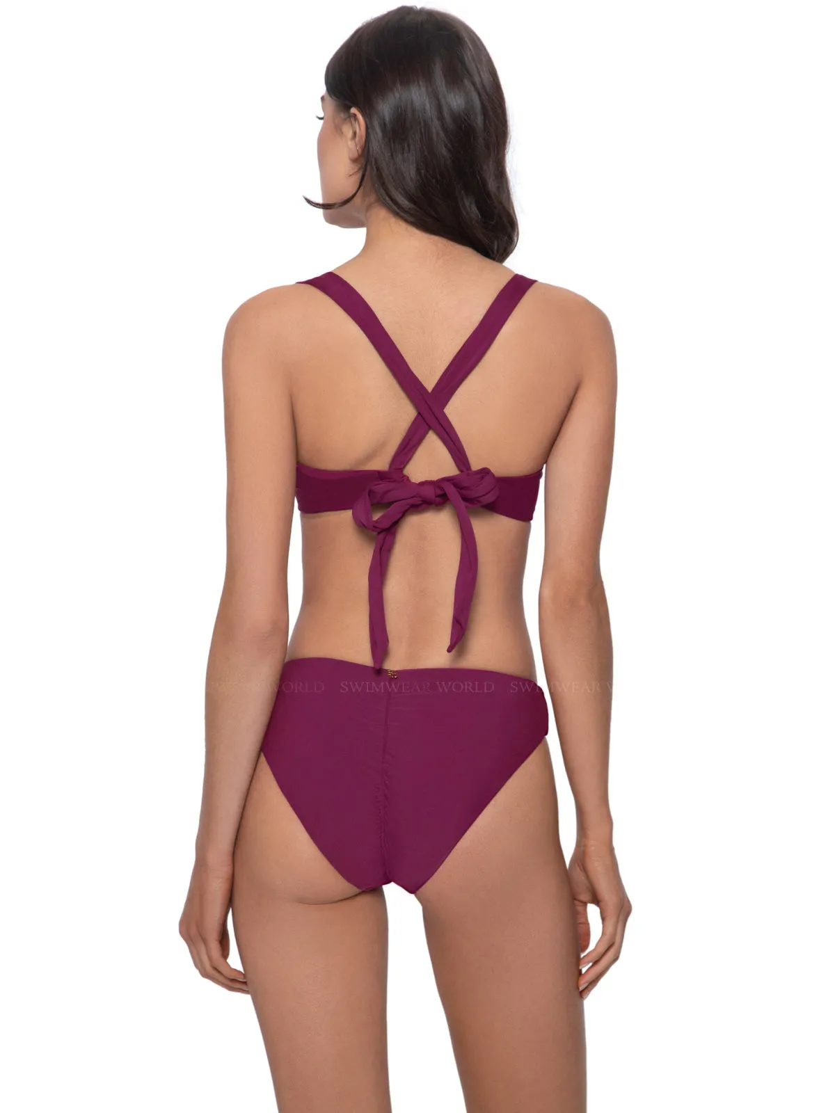 Perla Halter-Basic Ruched Bikini