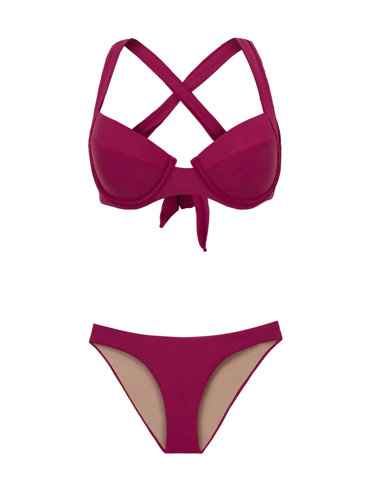Perla Halter-Basic Ruched Bikini
