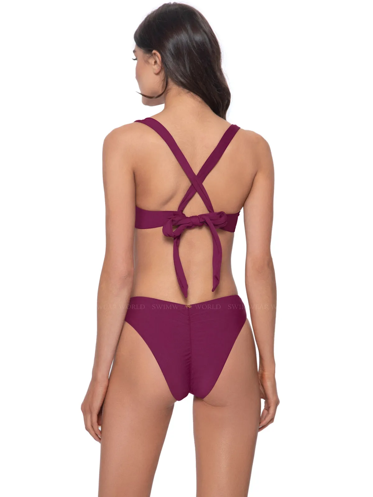 Perla Halter-Basic Ruched Bikini