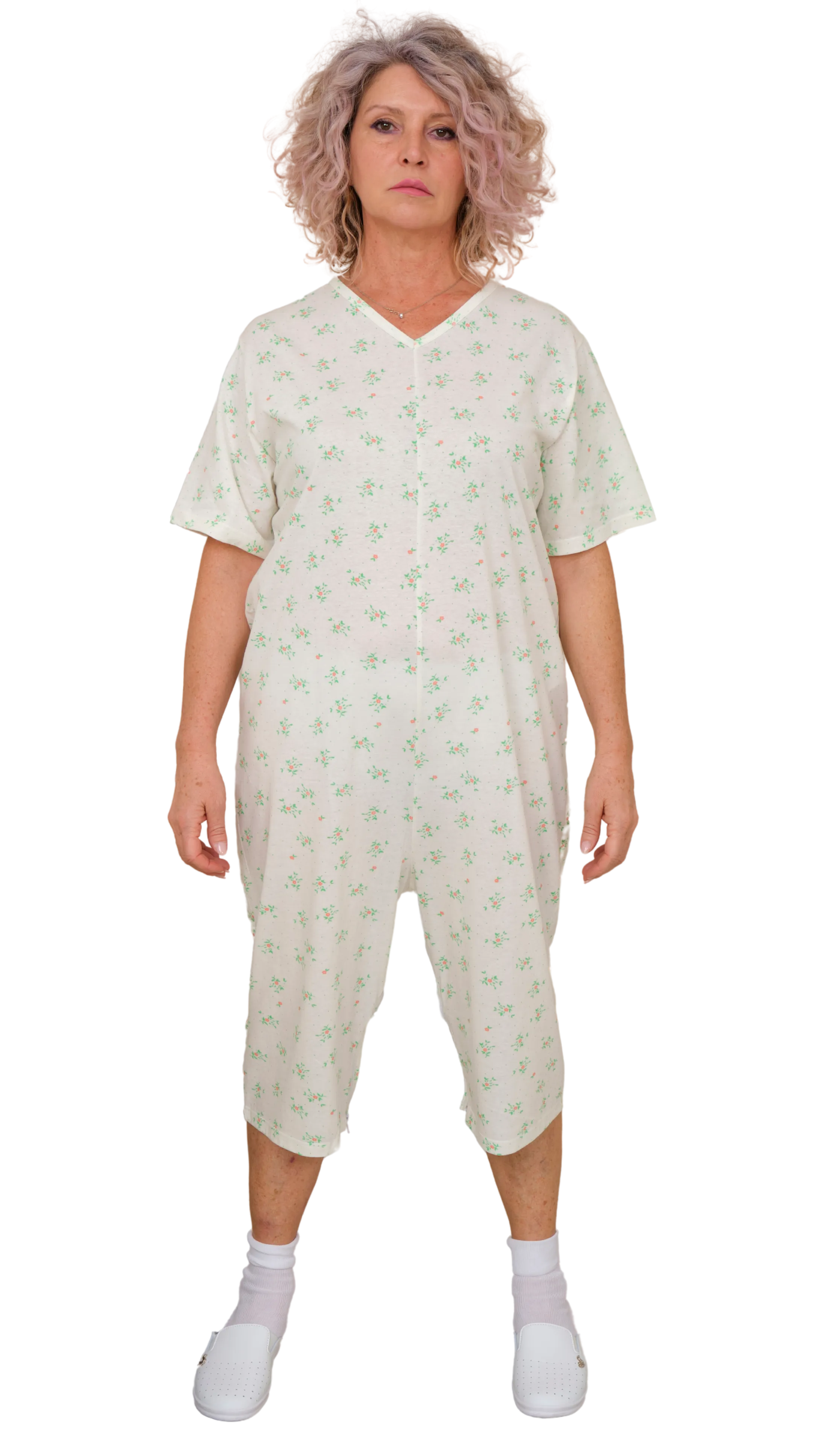 Pigiama Sanitario estivo manica corta pantalone corto con cerniera interno gamba 100% cotone- 9012/6