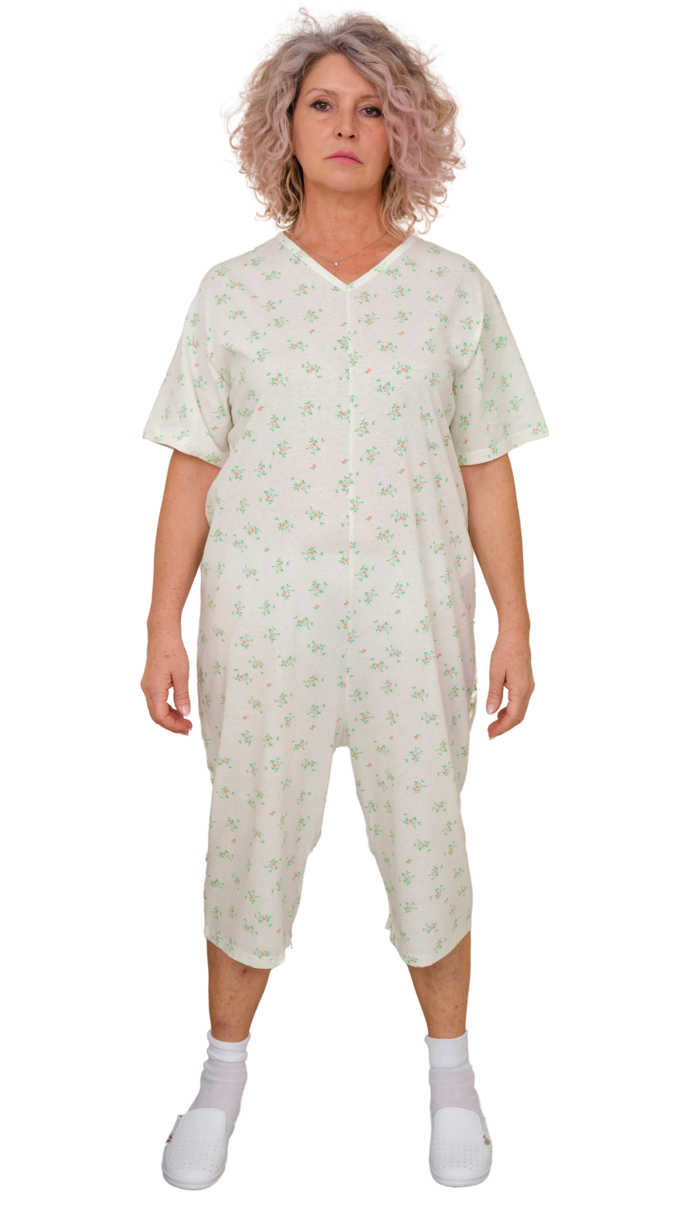 Pigiama Sanitario estivo manica corta pantalone corto con cerniera interno gamba 100% cotone- 9012/6