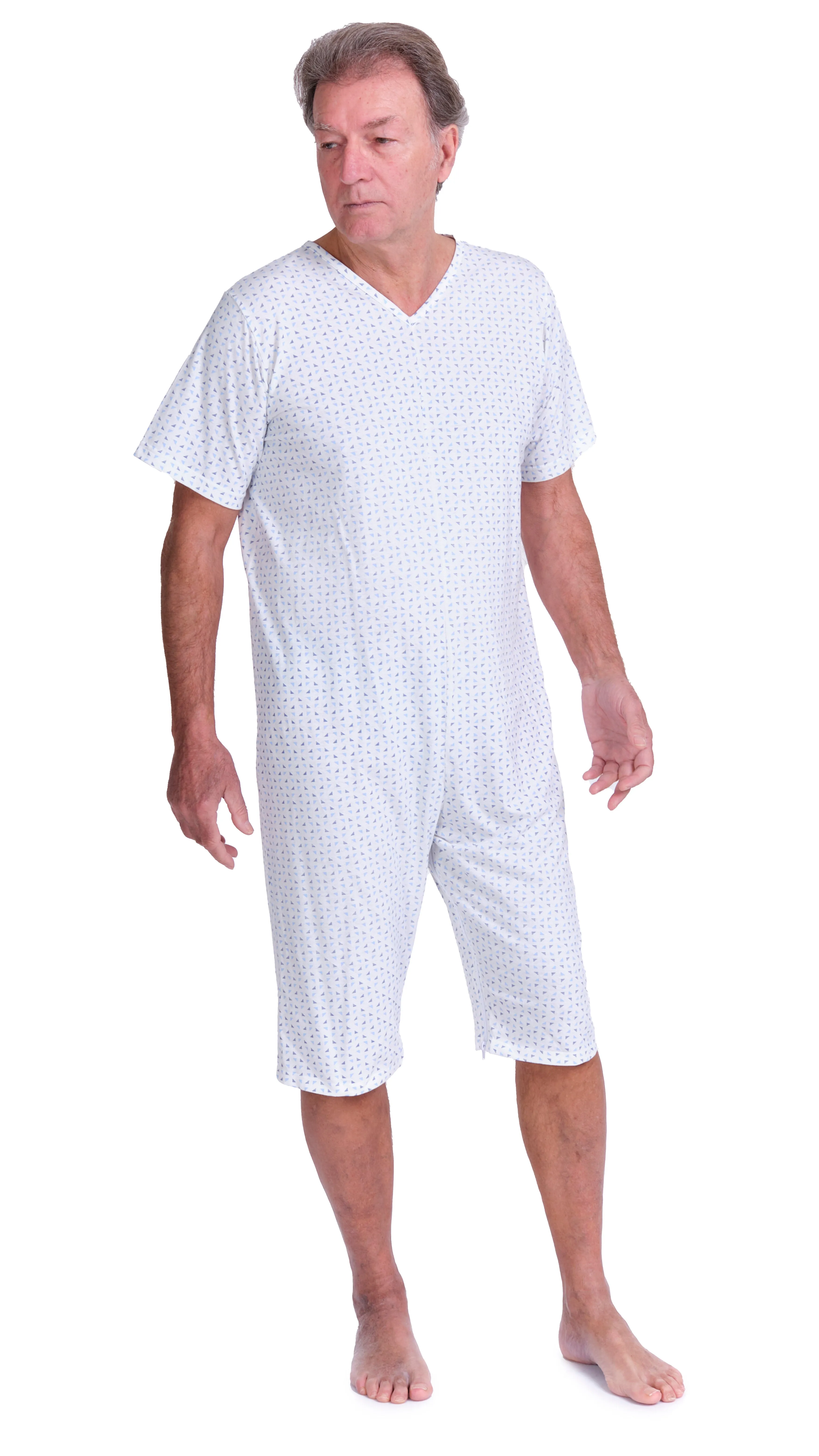 Pigiama Sanitario estivo manica corta pantalone corto con cerniera interno gamba 100% cotone- 9012/6