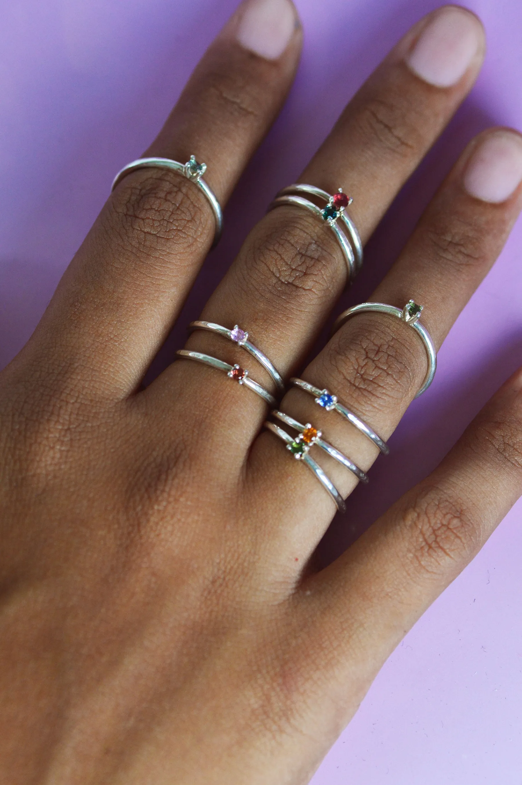 Piper Orange Sapphire Silver Ring