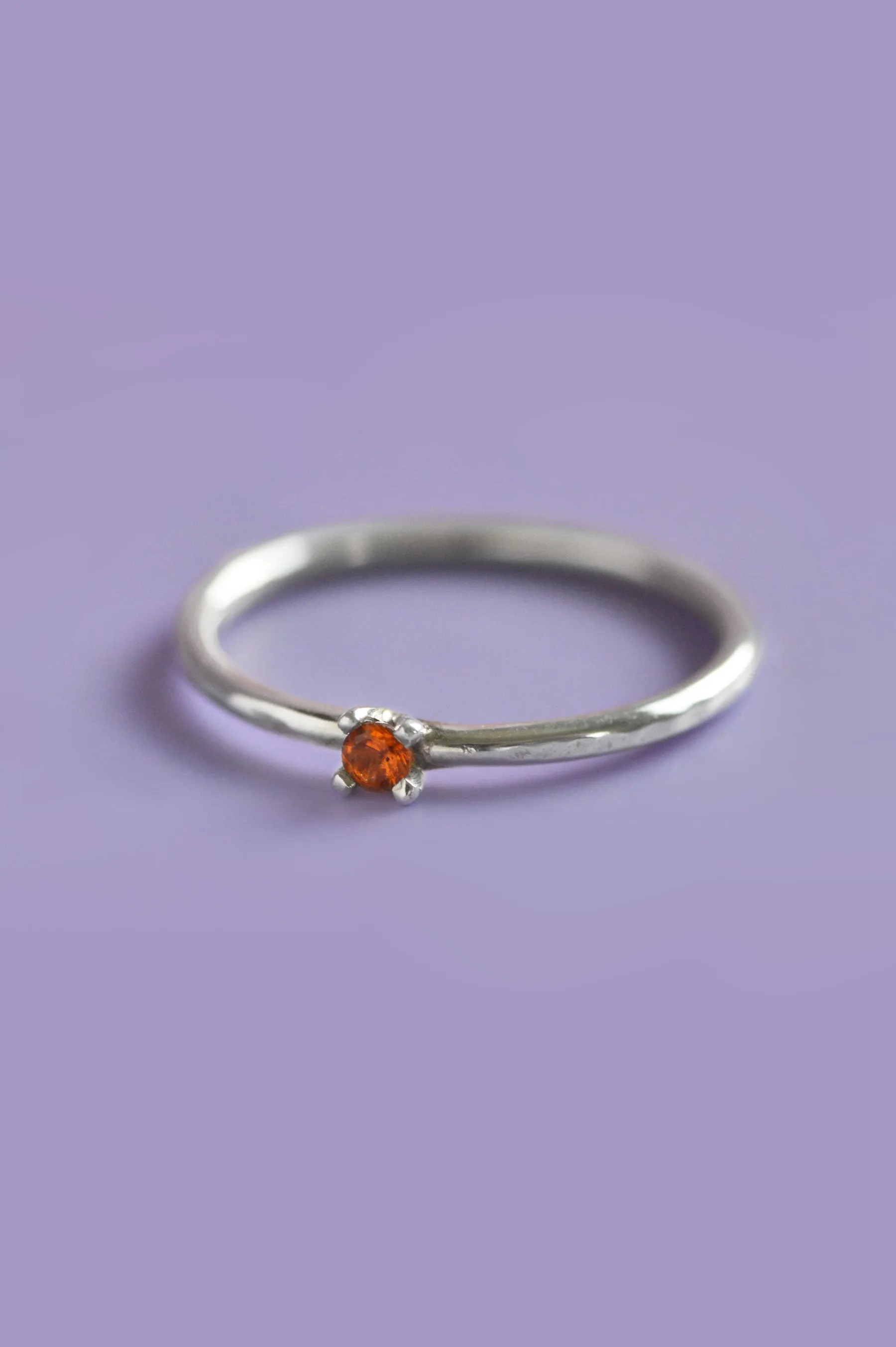 Piper Orange Sapphire Silver Ring
