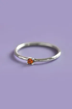 Piper Orange Sapphire Silver Ring