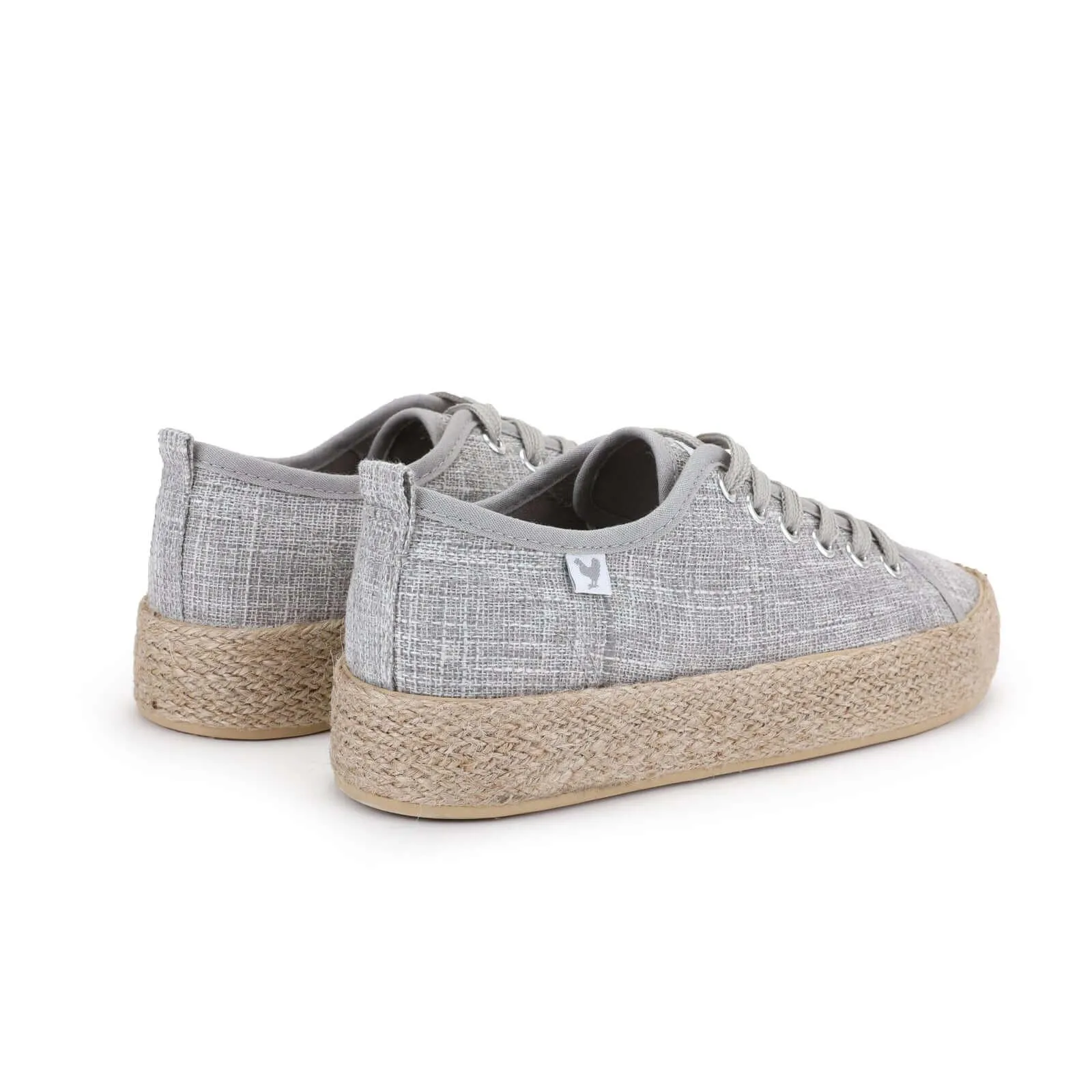 Pitas linen lace-up espadrille trainers
