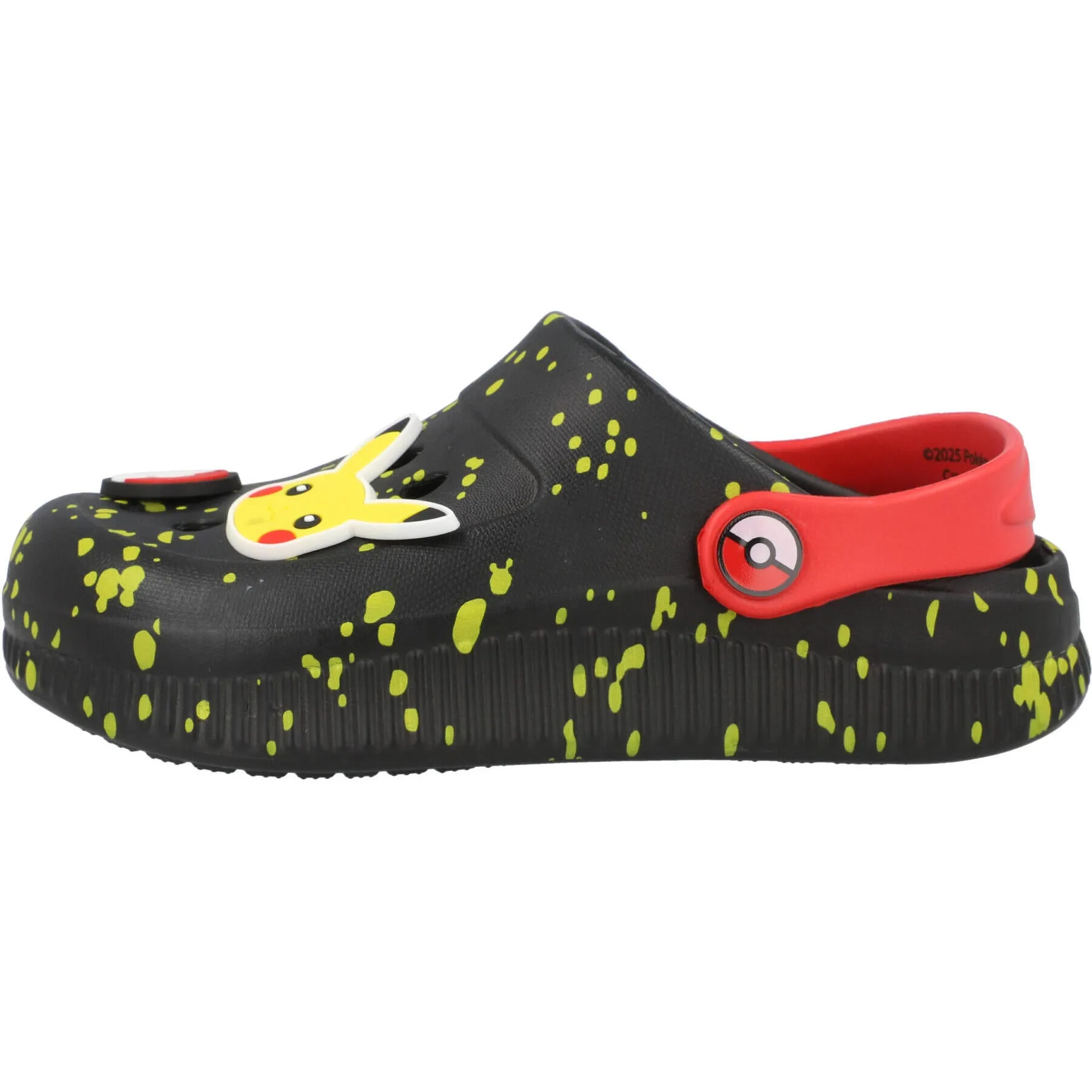 Pokémon Sockoto Kids Black Clogs with Pikachu Badges