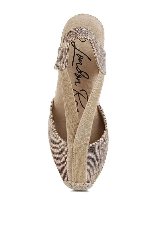Port Side Metallic Woven Espadrille Wedges