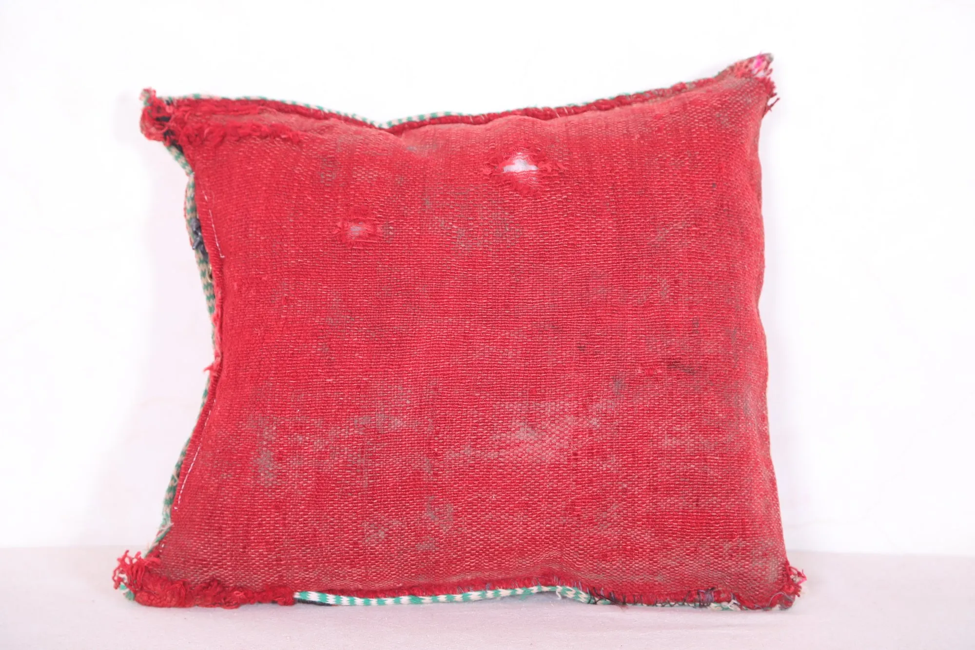Red Moroccan pillow 14.9 INCHES X 16.5 INCHES