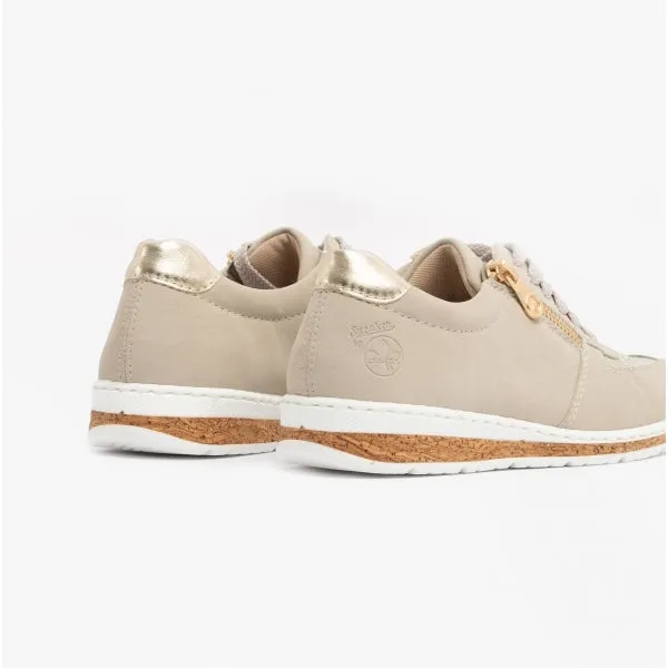 Rieker N5121-60 Womens Trainers Beige