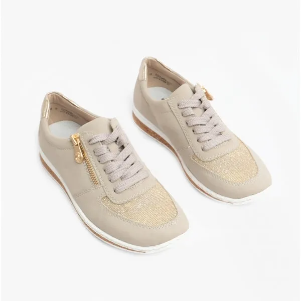 Rieker N5121-60 Womens Trainers Beige