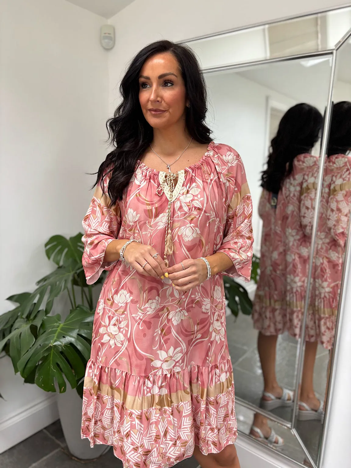 Rose Flower Bardot Dress Della
