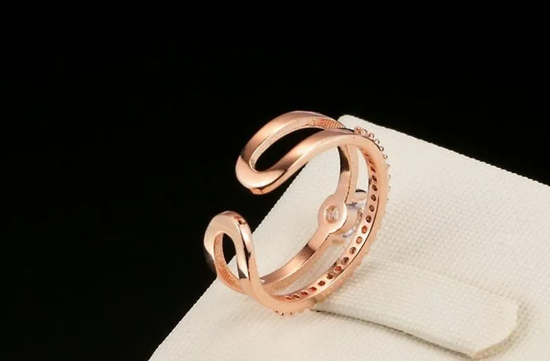 Round Cut Half Eternity Moissanite Diamond wedding Band/ Rose Gold band /Unique Vintage Stacking Matching band/Celtic Band