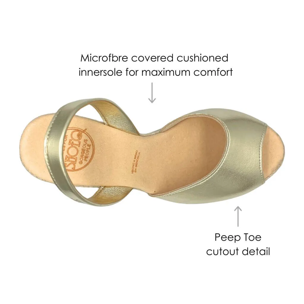 Roxy Espadrille Wedge in Gold (Vegan)