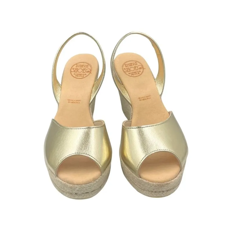 Roxy Espadrille Wedge in Gold (Vegan)