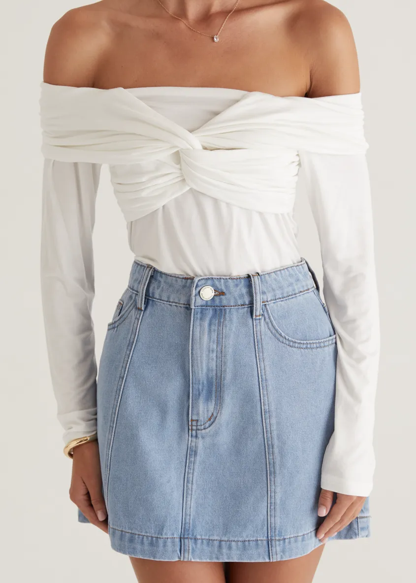 Saira Jersey Top - Off White