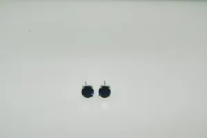 Sapphire Stud Earrings in 14K White Gold