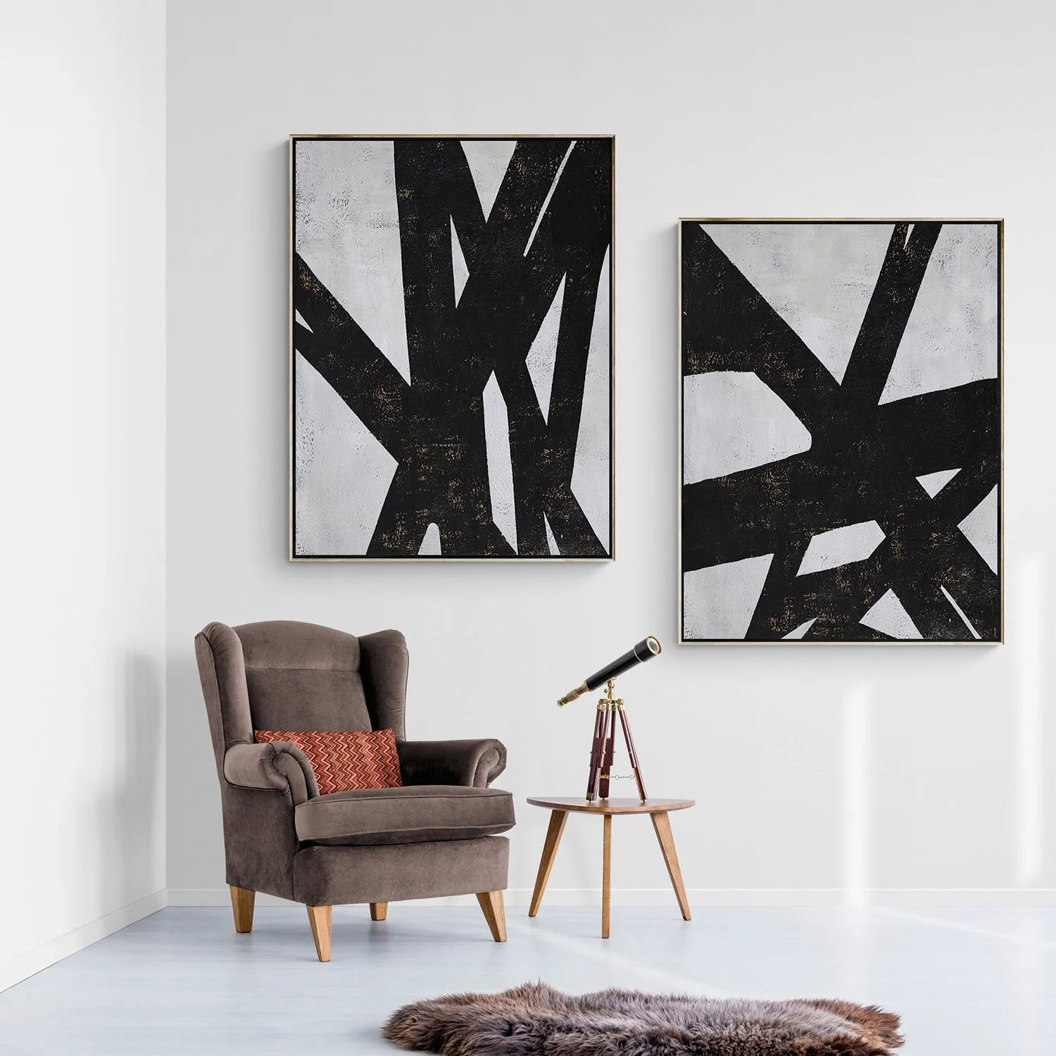Set of 2 Minimal Geometric Art P23