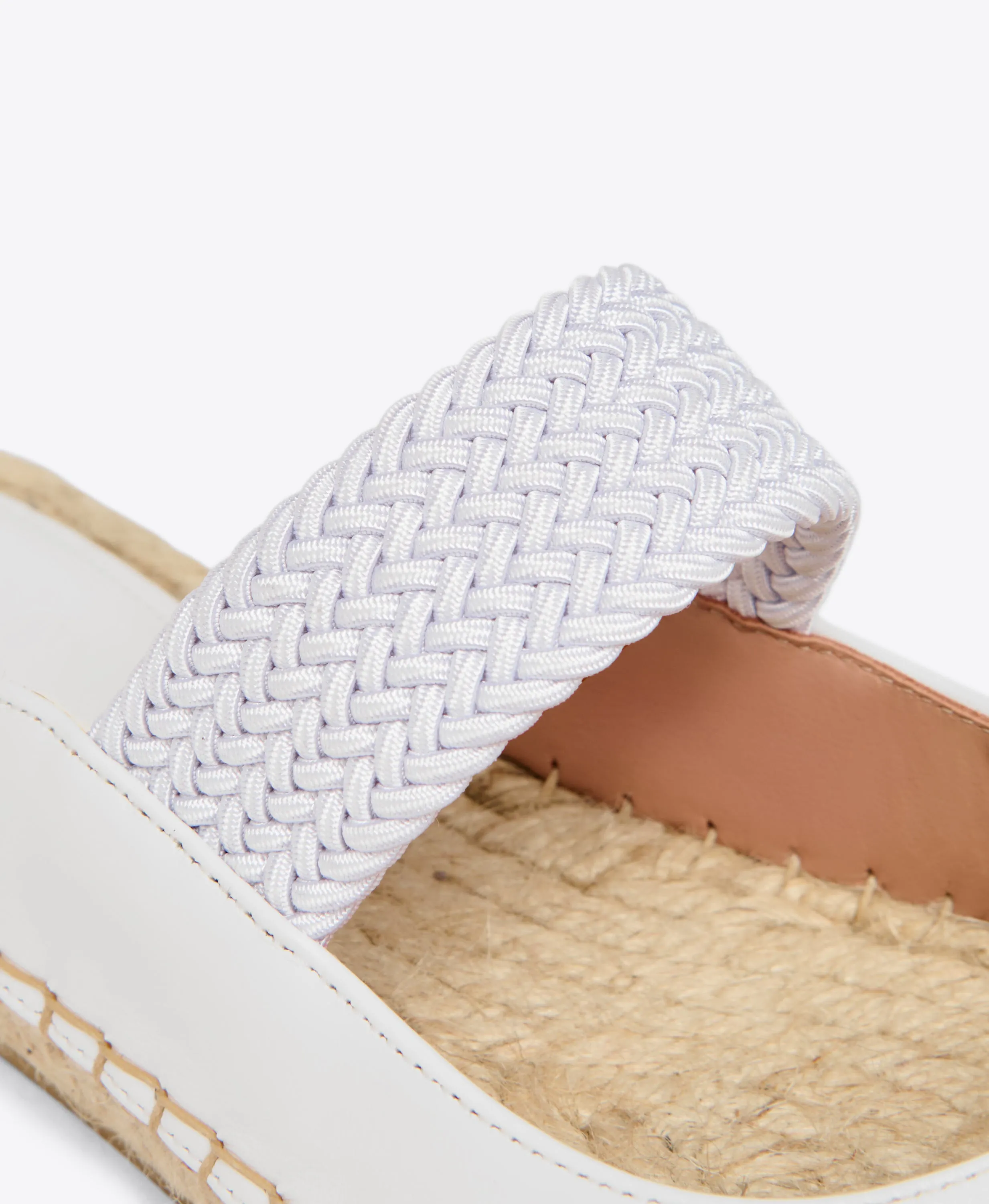 Siena White Leather Flat Mules