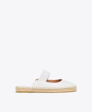 Siena White Leather Flat Mules