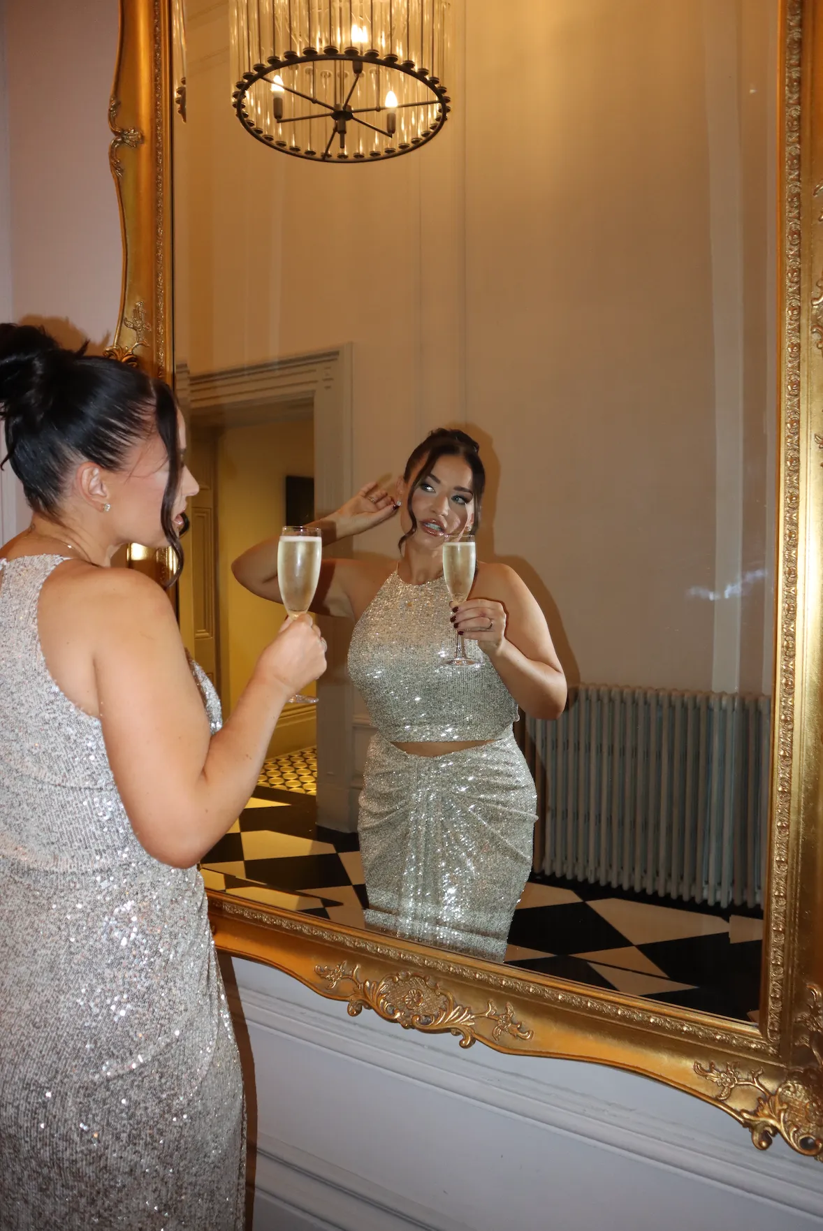Silver Sequin ‘Eddie’ Maxi Skirt