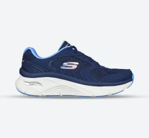 Skechers 149686 Relaxed Fit Arch Fit D'lux Sneakers für Damen, weite Passform, Marineblau/Blau