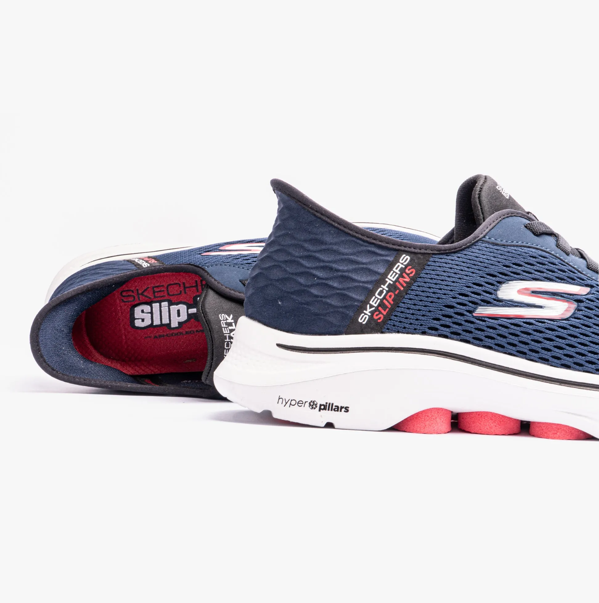 Skechers 216648/NVRD O WALK 7 - FREE HAND 2 Mens Trainers Navy/Red