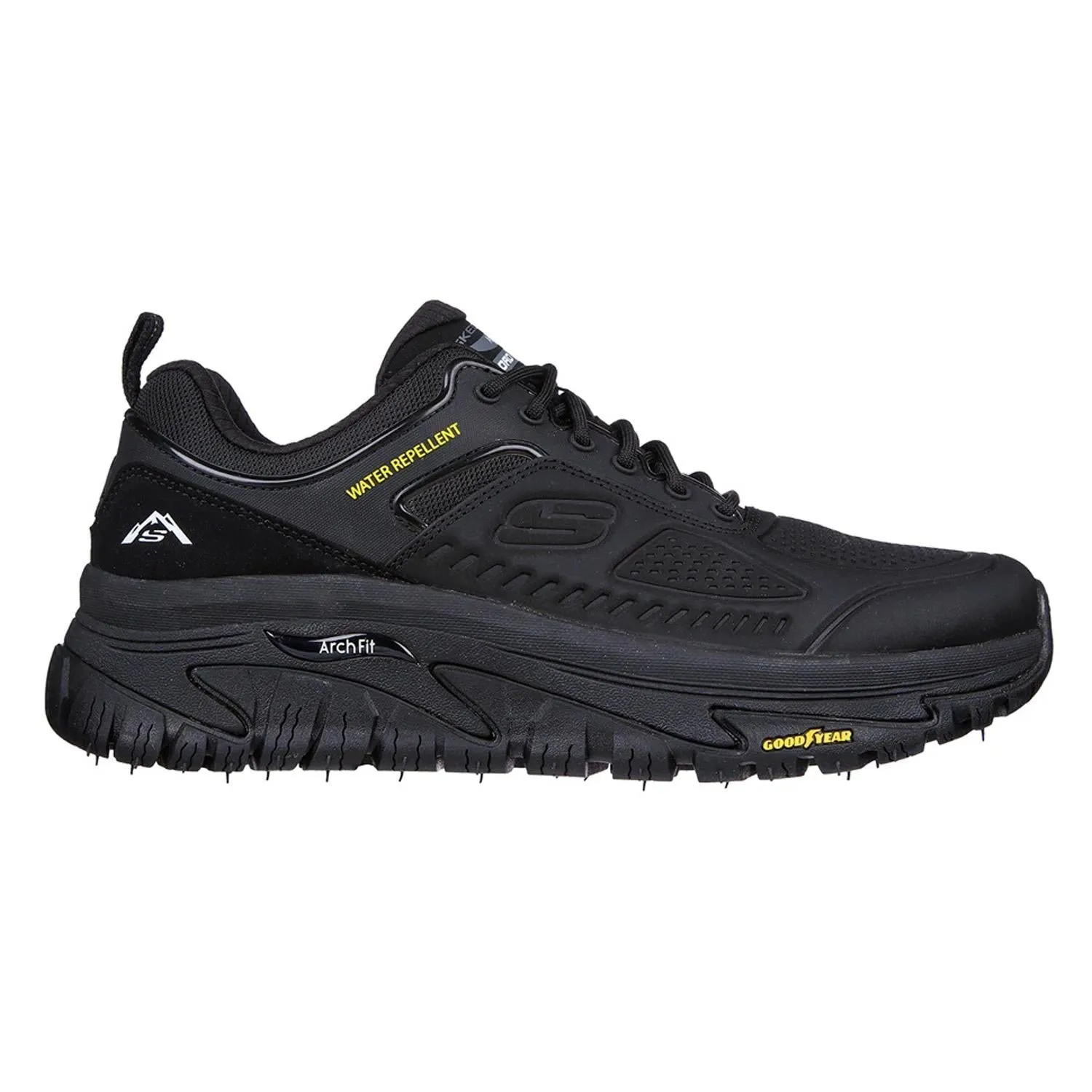 Skechers 237333 Arch Fit Road Walker Recon Herren-Sneaker in weiter Passform, Schwarz/Schwarz