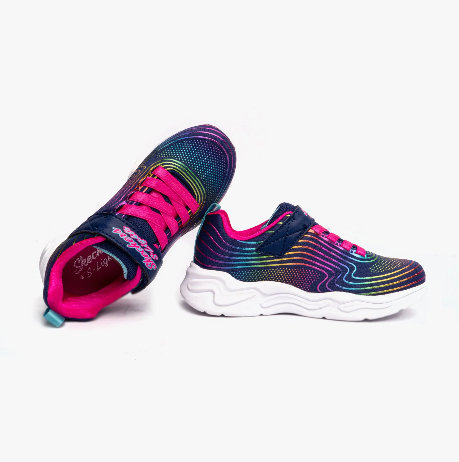 Skechers 302338L/NVMT WAVY BEAMS Girls Sport Navy/Multi