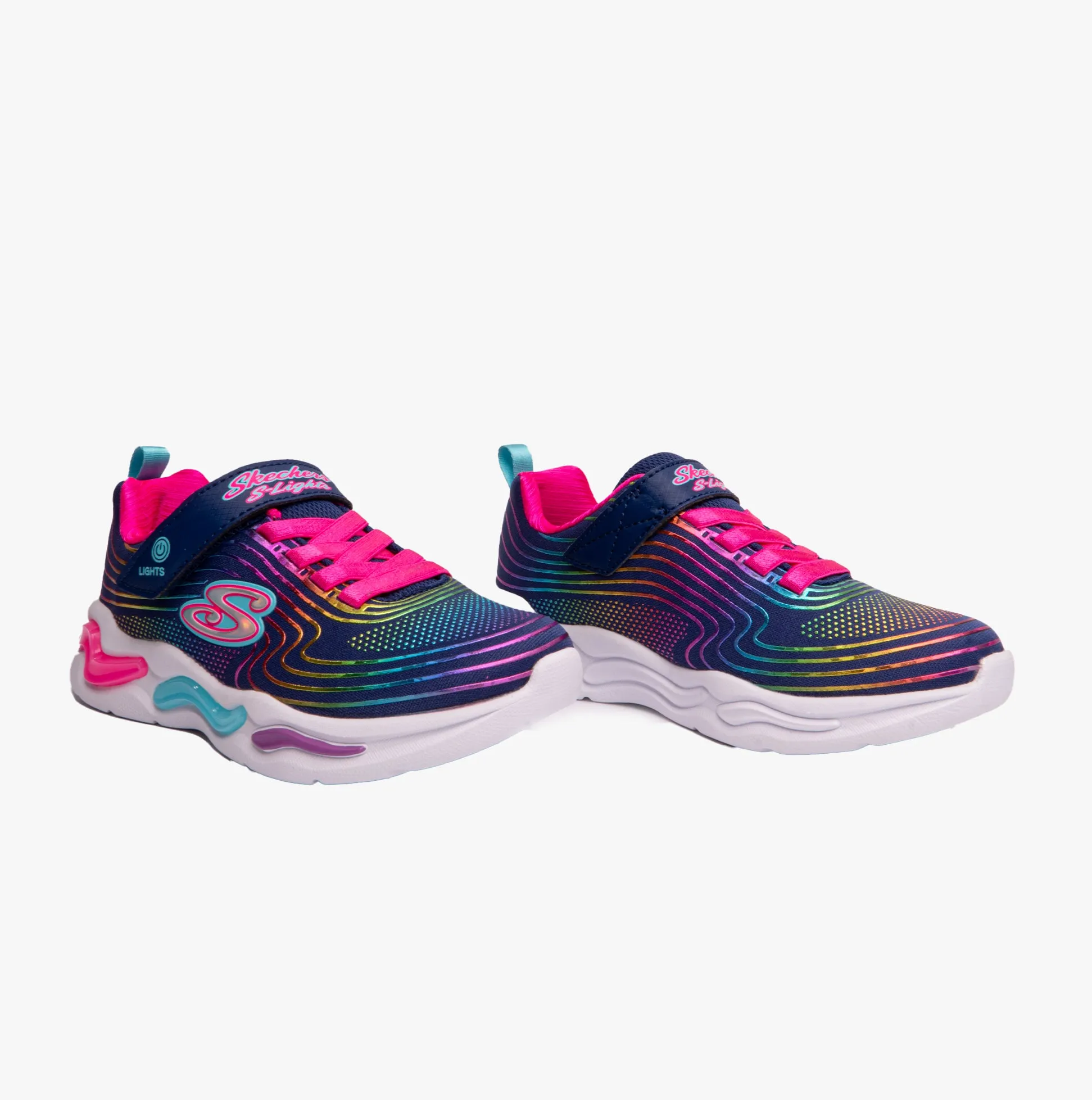 Skechers 302338L/NVMT WAVY BEAMS Girls Sport Navy/Multi