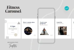 Stella Fitness 6-Page Carousel Canva Template
