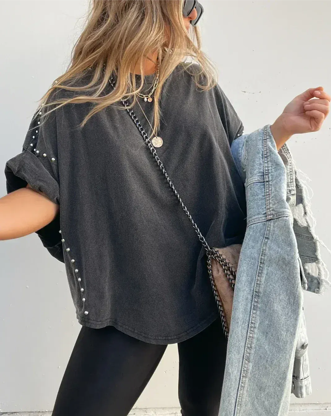 Stella | Oversized Studded Tee