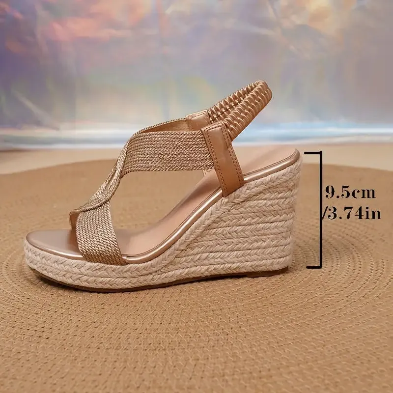 Stellis – Stijlvolle sleehak sandalen met geweven patroon