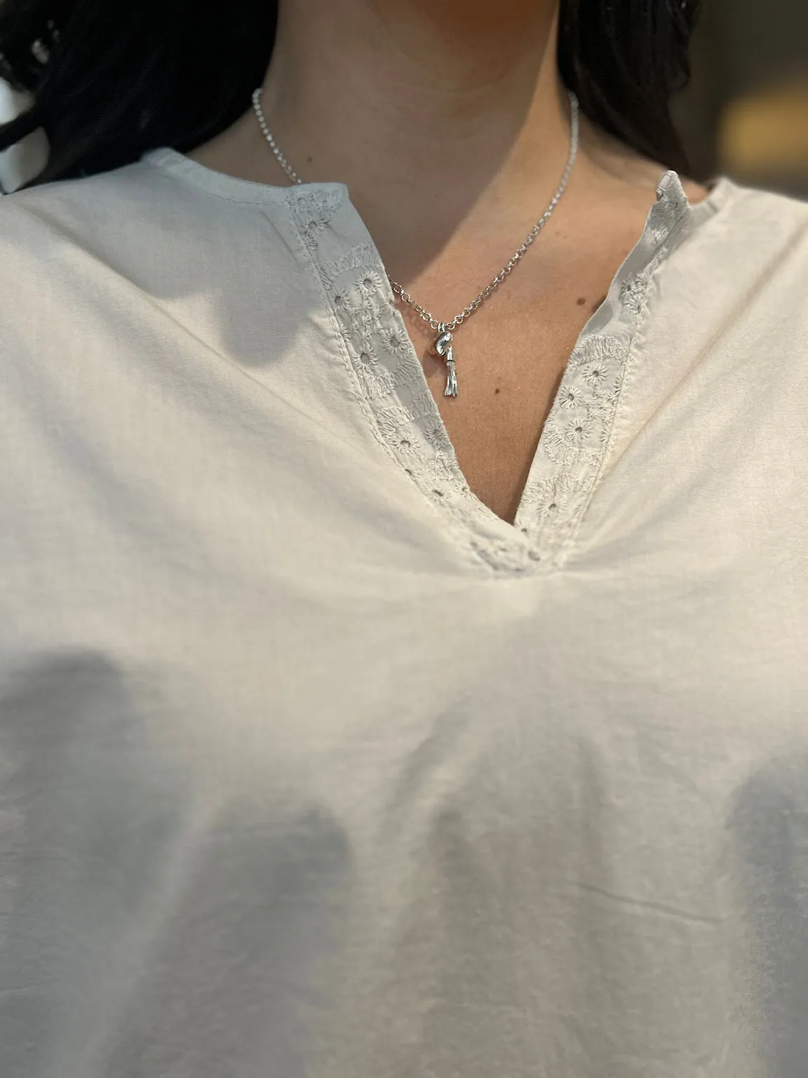 Stone Broderie Sleeve Detail Blouse Freida
