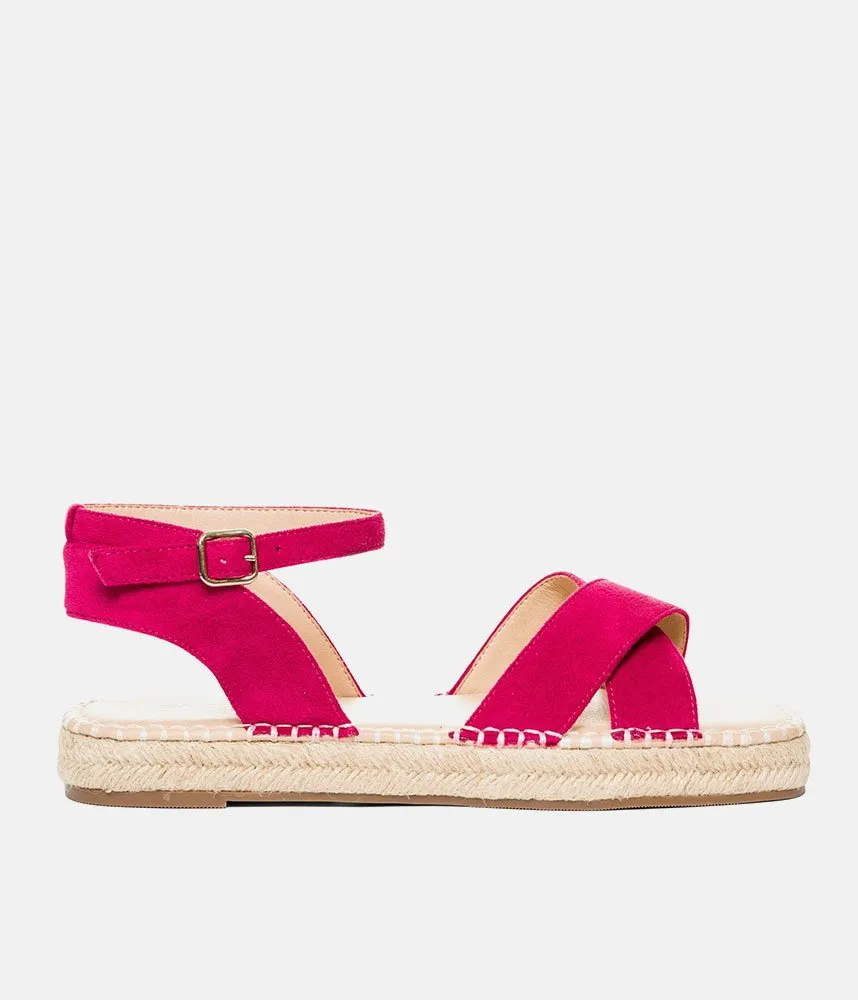 Stylish Hot Pink Suedette Espadrilles