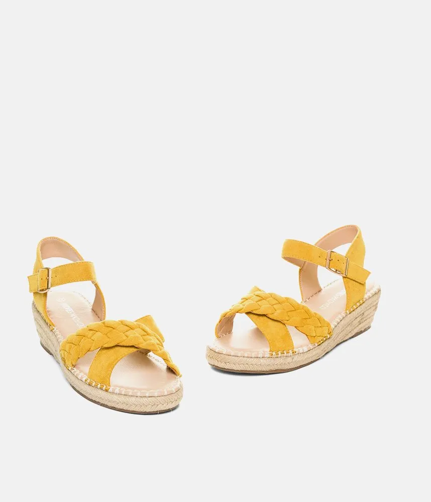 Stylish Sunshine Suedette Midi Wedges